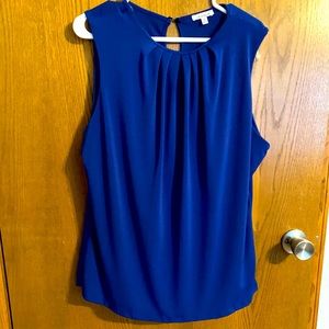 White Birch blue sleeveless blouse NWOT